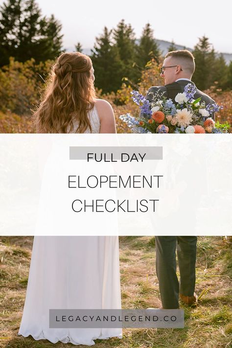 Eloping doesn’t make your weddingday less important! This guide is all aboutbuilding an elopement timeline, and why your elopement deserves a full day. By Legacy and Legend Asheville NC All-inclusive elopement packages. Photographer, officiant, bouquet and help planning included in ALL our packages. Elopement Day Schedule, Elopement Planning Timeline, How To Plan An Elopement, Planning A Reception After Eloping, Elopement Packages All Inclusive, Campfire Dinners, Unity Ceremony, Separate Ways, Winter Elopement