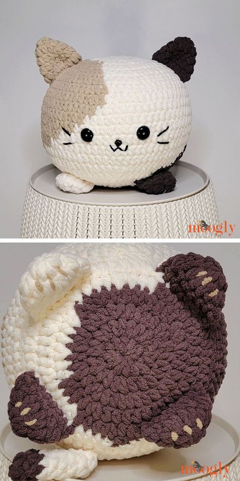 28 Amigurumi Cats Free Crochet Patterns for Cuddling and Play Crochet Cat Squish, Squish Crochet Pattern Free, Crochet Stuffed Cat Pattern Free, Free Woobles Patterns, Squish Crochet, Toys Quotes, Kat Haken, Bernat Blanket, Confection Au Crochet