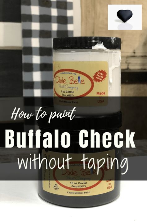 How To Paint An Amazing Buffalo Check Pattern - Do Dodson Designs Paint Plaid, Plaid Diy, Unique Interiors, Buffalo Plaid Decor, Buffalo Plaid Pattern, Plaid Decor, Home On A Budget, Diy Projects For The Home, Work Diy