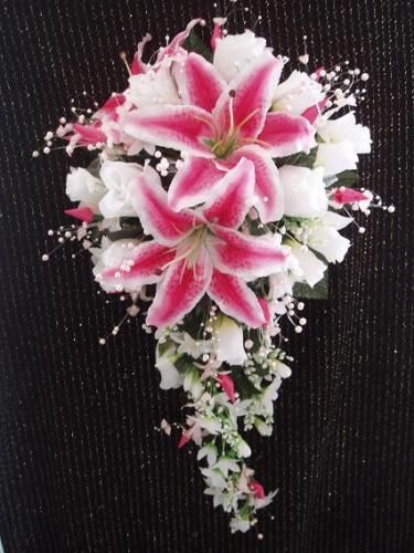 Wedding 23 PC Bridal Bouquet Stargazer Lily White Ivory Stargazer Lily Wedding, Stargazer Lily Bouquet, Lily Bridal Bouquet, Bouquet Purple, Wedding Bouquets Pink, Lily Wedding, Lily Bouquet, Stargazer Lily, Artificial Flowers Wedding