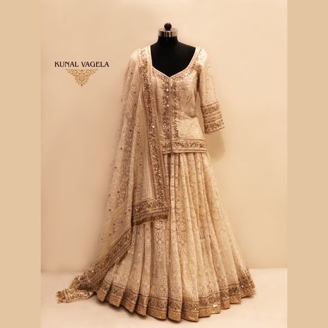 The Ivory Chikankari Lehenga . #bridal #couture #handcraftedinindia #lehenga #chikankari #chikankarilehenga #weddinglehenga #handwork #handembroidery #zardosi #kunalvagela Chikankari Lehenga Bridal, Lehenga Chikankari, Baby Shower Indian, Simple Choli, Biology Diagrams, Rajasthani Bride, Anarkali Designs, Chikankari Lehenga, Sara Dress