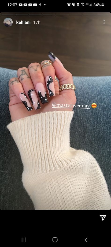 Unique Coffin nails Kehlani Nails, Kehlani Instagram, Almond Nails Designs, Kehlani, Festival Nails, Hippie Festival, Coffin Nails Designs, Dope Nails, Easy Nail Art