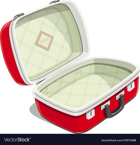 Red open suitcase for travel Royalty Free Vector Image Suitcase Clipart, Open Suitcase, Diy Vinyl Projects, Origami Toys, Good Morning Posters, Eid Crafts, Digital Invitations Wedding, Packing Clothes, Ramadan Crafts