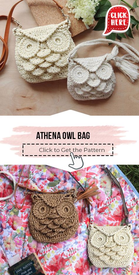 crochet Athena Owl Bag easy pattern - Easy Crochet Bag Pattern for Beginners. Click to Get the Pattern #Bag #crochetpattern #crochet via @shareapattern.com Owl Bags Pattern, Owl Bag Crochet Free Pattern, Owl Crochet Bag, Owl Bag Crochet, Owl Purse Pattern Free, Crochet Owl Purse Free Pattern, Crochet Owl Bag Free Pattern, Crochet Phone Bag Free Pattern, Crochet Little Bag