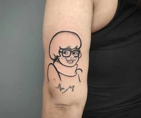 Velma Tattoo, Tattoo Cartoon, Cartoon Video, Cartoon Video Games, Tattoo Studio, Skull Tattoo, Tattoos