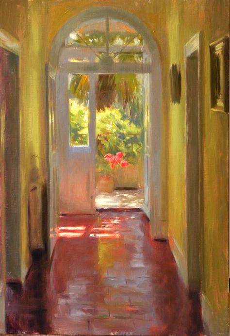 Interior Paintings, Interior Painting, Arte Sketchbook, Back Door, Paintings I Love, Back Doors, Interior Art, Interior Paint, Beautiful Paintings