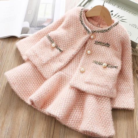 Child Princess Dress, Elegant Vest, Outfits For Kids, Girls Winter Dresses, Winter Suits, Warm Clothes, Classic Girl, 2 Piece Sets