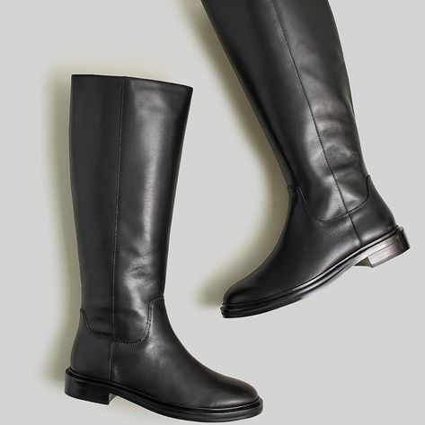 The Drumgold Boot in Extended Calf Brown Riding Boots, Floaty Dress, Black Boots Tall, Tall Leather Boots, Madewell Shoes, Tall Boot, Wide Calf Boots, Crazy Shoes, Calf Boots