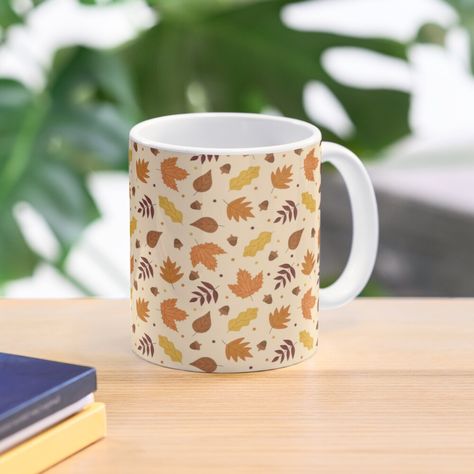 Pottery Painting Autumn, Painting Mugs, Paint Ideas, Pottery Painting, Ceramic Painting, A Coffee, Autumn Leaves, Coffee Cups, Coffee Mug