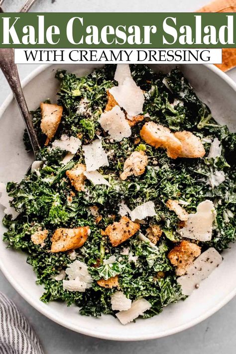 Kale Cesar Salad, Grilled Broccolini, Stew Dinner, Best Sides, Kale Caesar, Kale Caesar Salad, Kale Salad Recipes, Vegetarian Salad Recipes, Caesar Salad Recipe