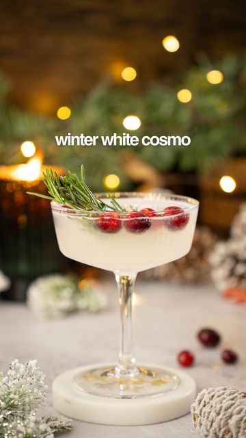 Sean Briggs on Instagram: "Sipping on winter vibes with a batch of Winter White Cosmos ✨❄️ smooth, tart, and perfectly festive for every holiday toast! 🥂 Make this winter unforgettable with a cocktail that’s as chic as the season itself. 

🍸 WINTER WHITE COSMO 🍸
Batched, makes 6 servings 
- 12oz (1.5 cups) vodka
- 4oz (1/2 cup) orange liqueur 
- 6oz (3/4 cup) white cranberry juice
- 3oz lime juice

In a pitcher or sealable bottle, combine vodka, orange liqueur, white cranberry juice and freshly squeezed lime juice. Shake over ice to serve, garnish with cranberries and rosemary. 

21+ to enjoy 🥂

#WinterCocktails #Cosmopolitan #HolidayCheers #BatchCocktails #winter #cosmo #cosmos #whitecosmo #cocktail #cocktails" Batched Winter Cosmo, Christmas Batch Cocktails, Winter Cosmo, Winter White Cosmo, Vodka Orange, White Cosmos, White Cosmo, White Cranberry Juice, Cranberry Vodka