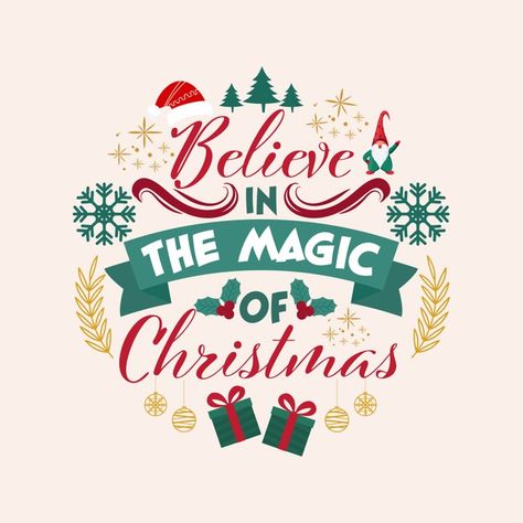 Believe in the magic of christmas messag... | Premium Vector #Freepik #vector #christmas #tree #winter #merry-christmas Believe In The Magic Of Christmas, Christmas Gift Template, New Year Card Design, Message Text, Christmas Ecards, Merry Christmas Text, Merry Christmas Message, Xmas Greeting Cards, Animated Cards