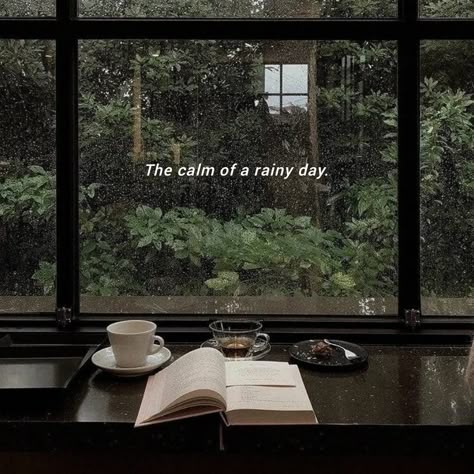 Gloomy Day Quotes, Pluviophile Aesthetic, Activity Aesthetic, Low Quotes, Audrey Core, Motivational Art Quotes, Calming Pictures, Rainy Day Activity, Rain Quotes