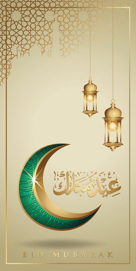 Download the Eid mubarak with golden luxurious crescent moon and Traditional lantern, template islamic ornate greeting card vector for Mobile interface wallpaper design smart phones, mobiles, devices. 6138220 royalty-free Vector from Vecteezy for your project and explore over a million other vectors, icons and clipart graphics! Eid Moon, Lantern Template, Fb Profile Photo, Eid Mubarak Card, Mosque Art, Fb Profile, Traditional Lanterns, Eid Greetings, Mobile Interface