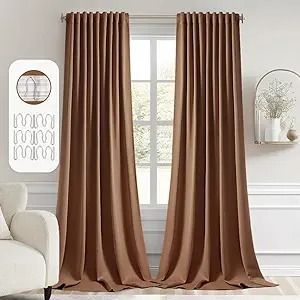 Amazon.com: MIULEE Back Tab Blackout Curtains 120 Inch Long 2 Panels Set for Living Room Bedroom, Rod Pocket/Pinch Pleated Extra Long Thermal Insulated Room Darkening Light Blocking 10FT Drapes, Cappuccino Brown : Home & Kitchen Room Darkening, Blackout Curtains, Rod Pocket, Cappuccino, Extra Long, Home Kitchen, Living Room Bedroom, Room Bedroom, Curtains