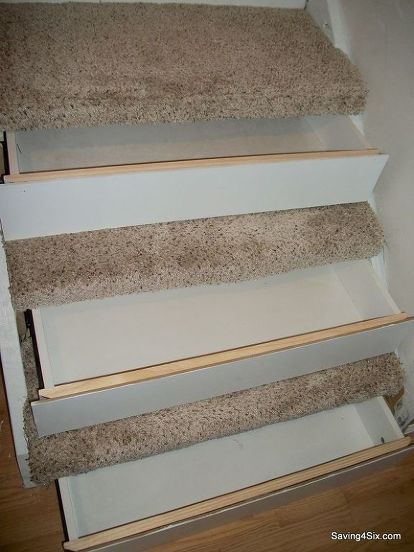 Stair Drawers, Shoe Storage Drawers, Basement Steps, Basement Lighting, Diy Basement, Basement Stairs, Secret Storage, Drawer Space, Diy Stairs