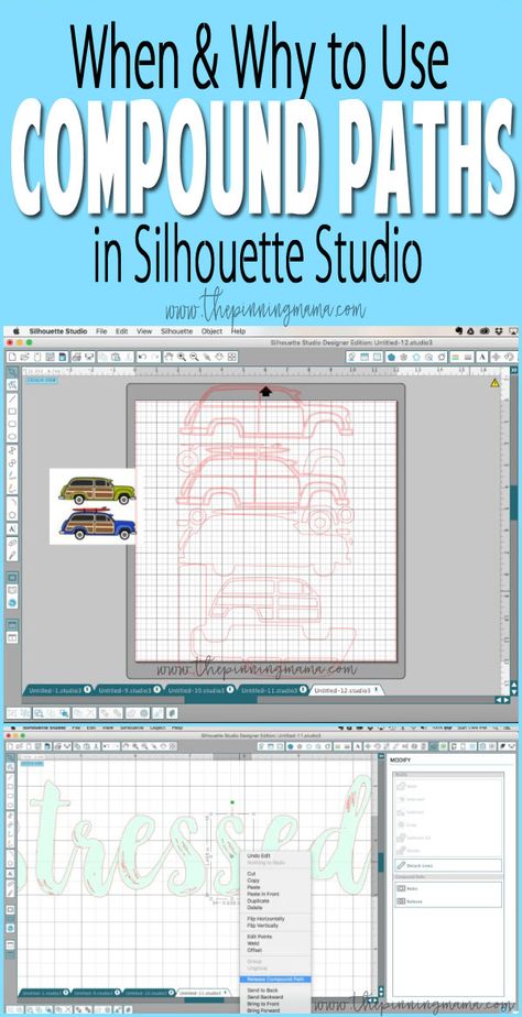 Examples on when you use compound paths in Silhouette Studio Silhouette Hacks, Silhouette Cameo Projects Beginner, The Pinning Mama, Silhouette Cameo Beginner, Silhouette Cameo Projects Vinyl, Silhouette Cameo 2, Silhouette Cameo Crafts, Silhouette Curio, Silhouette School