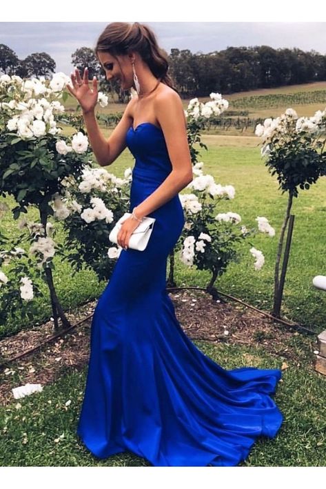 Royal Blue Satin Prom Dress, Royal Blue Formal Dresses, Satin Long Prom Dress, Prom Dress Mermaid, Mermaid Sweetheart, Royal Blue Prom Dresses, Blue Dress Formal, Dress Mermaid, Satin Prom Dress