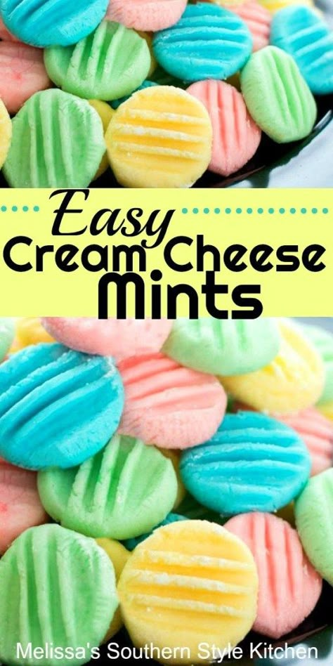 Cream Cheese Mints Recipe, Cream Cheese Mints, Bridal Shower Desserts, Butter Mints, Make Cream Cheese, Old Fashioned Candy, Mint Recipes, Easy Cream, Candy Recipes Homemade