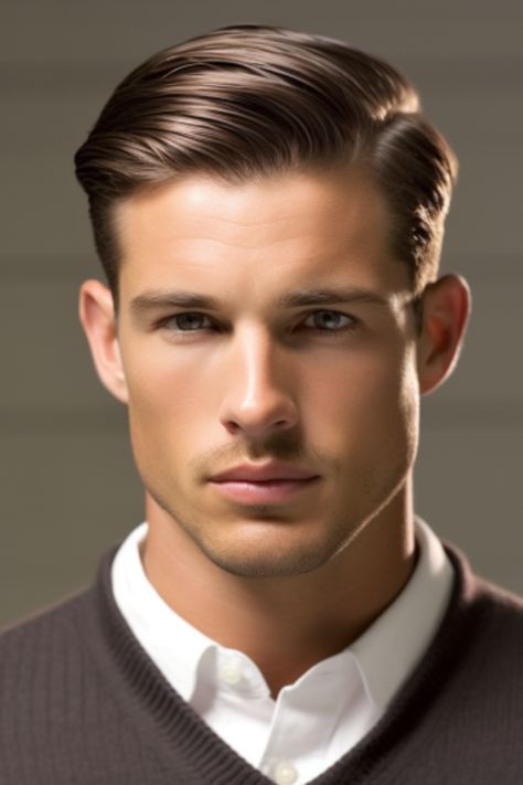 The classic Ivy League cut is a medium-length hairstyle that exudes sophistication. It’s perfect for wavy hair suiting all face shapes. Click here to check out more best medium-length hairstyles for men. Most Attractive Mens Hairstyles, Classic Man Hairstyle, Men’s Classic Hairstyles, Mens Medium Length Hairstyles With Beard, Ivy League Hairstyle, Men’s Wedding Hairstyles, Men’s Hair Styles Medium, Classic Man Haircut, Classic Men’s Haircut