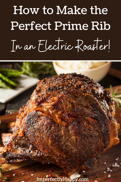 Cooked prime rib dinner. Cooking Prime Rib Roast, Roaster Oven Recipes, Best Prime Rib, Roaster Recipes, Smoked Prime Rib, Prime Rib Roast Recipe, Electric Roaster, Steven Raichlen, Big Green Egg Recipes