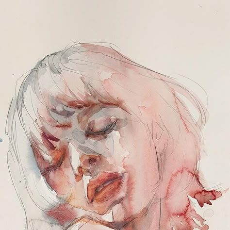 Agnes Cecile Watercolor, Agnes Cecile Art, Loui Jover Art, Agnes Cecile, Loose Watercolor Paintings, Best Watercolor, Watercolor Face, Watercolor Art Face, Composition Painting