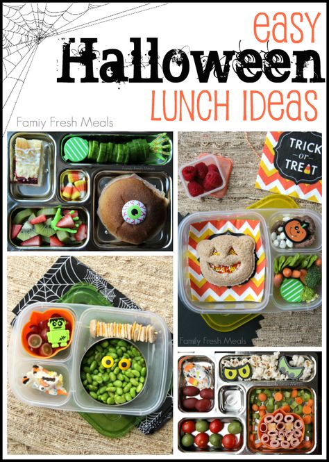 Fun and Easy Halloween Lunch Ideas - Family Fresh Meals Halloween Lunchbox Ideas, Halloween Lunch Ideas For Kids, Halloween Lunches, Halloween Lunch Ideas, Lunchbox Ideas For Kids, Halloween Lunch Box, Halloween Lunch, Fresh Meals, Halloween Fest