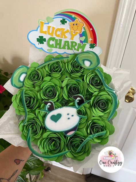 Cartoon Flower Bouquet, Character Flower Bouquet, Forever Flower Bouquets, Good Luck Bear, Ribbon Rose Bouquets, Eternal Flowers, Ribbon Flowers Bouquet, Diy Bouquet Wrap, Valentine Bouquet