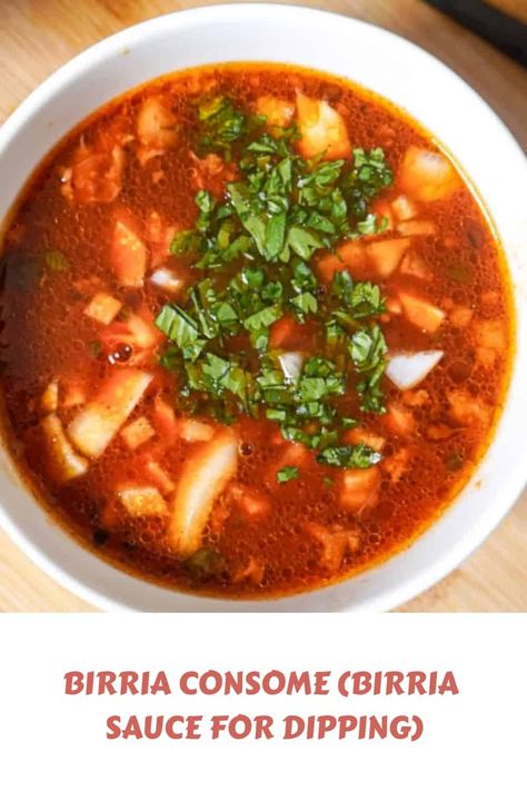 Birria Consome (Birria Sauce for dipping) - Razzle Dazzle Life Birria Sauce, Sauce For Tacos, Taco Sauce Recipes, Easy Dipping Sauce, Dipping Sauces Recipes, Taco Sauce, Broth Recipes, Sauce For Chicken, Razzle Dazzle