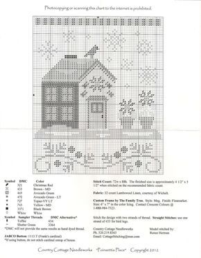 Country Cottage Needleworks, Cross Stitch Sampler Patterns, Cross Stitch House, Cross Stitch Freebies, Holiday Cross Stitch, Xmas Cross Stitch, Winter Cross Stitch, Cross Stitch Christmas Ornaments, Cross Stitch Needles