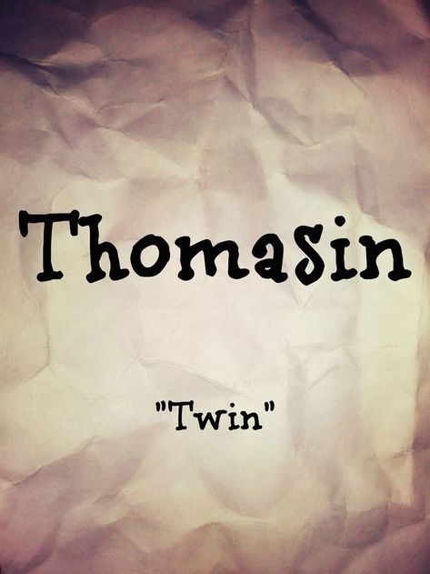 Name: Thomasin. Meaning: "Twin". Gender: Female. Name found in “Historical Names” by Elbie Atler. Credit to sarahs-history-place.blogspot.com. Historical Names, Famous Warriors, Best Character Names, Name Inspiration, Book Names, Cool Books, Place Names, Character Names, Names With Meaning