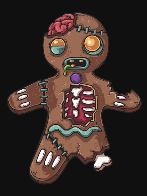 Evil Gingerbread Man Drawing, Goth Gingerbread Man, Dark Christmas Drawing, Gingerbread Man Funny, Zombie Gingerbread Men, Scary Christmas Drawings, Creepy Gingerbread Man, Horror Christmas Art, Funny Christmas Art