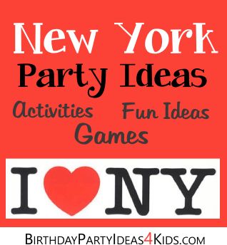 New York City Party Ideas | Birthday Party Ideas for Kids New York Theme Birthday Party, New York Party Ideas, Nyc Theme Birthday Party, New York New York Themed Party, Travel Themed Party Food, New York City Birthday Party, I Love New York Party Theme, New York City Party Theme, New York City Party