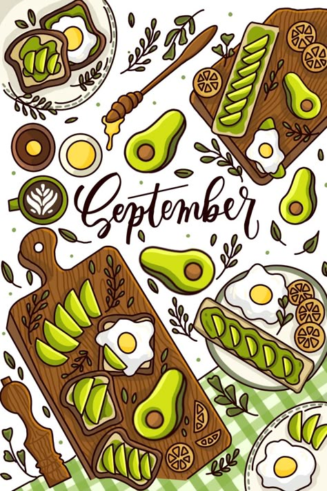 Food On Table Drawing, Food Bujo, Food Bullet Journal, Month Drawings, Food Journal Ideas, September Bullet Journal, Bullet Journal Month, Minecraft Banner Designs, Bullet Journal Cover Ideas