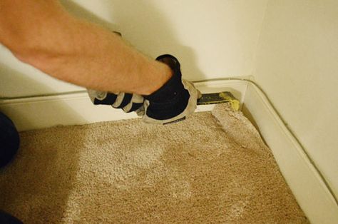 how to rip up carpet | Young House Love Upstairs Carpet, Ripping Up Carpet, How To Remove Carpet, Carpet Video, Remove Carpet, Removing Carpet, Hotel Carpet, Young House, Cheap Carpet