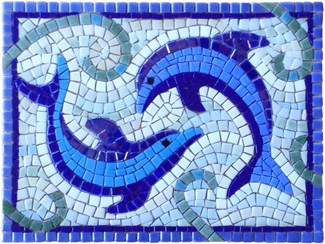 Mosaic Sea Life, Dolphins Mosaic, Free Mosaic Patterns, Mosaic Tile Designs, Mosaic Animals, Afrique Art, Mosaic Garden Art, Mosaic Art Projects, Mosaic Stained