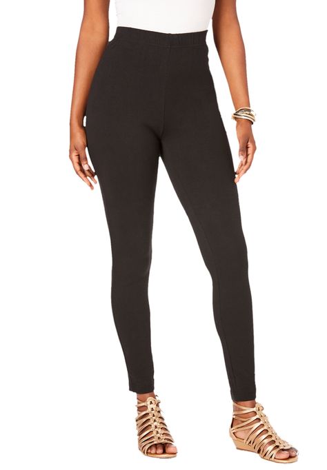 Roaman's Women's Plus Size Ankle-Length Essential Stretch Legging Activewear Workout Yoga Pants - Walmart.com Workout Yoga Pants, Underwire Sports Bras, Ankle Length Leggings, Womens Scrubs, Workout Yoga, Plus Size Leggings, Stretch Leggings, Swimsuits For All, Loungewear Sets