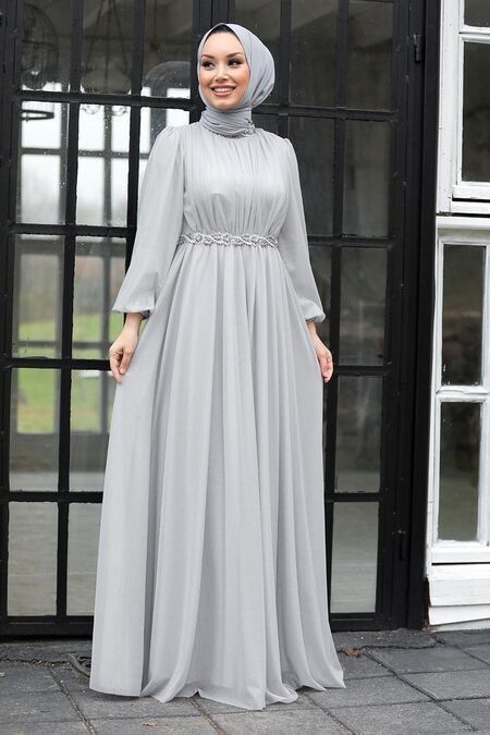 Pirahan Majlesi, Baju Bridesmaids, Grey Hijab, Gaun Tulle, Latest Abaya, Muslim Evening Dresses, Elegant White Dress, Ladies Day Dresses