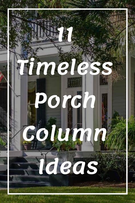 Two Story Columns Exterior, Updated Front Porch Columns, Upgrade Porch Columns, Exterior Columns Ideas Porch Posts, Porch Posts Ideas Columns, White Porch Columns, Porch Post Ideas Columns, Porch Pillar Makeover, Front Porch Post Ideas