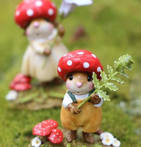 Wee Forest Folk, Clay Forest, Mushroom Cottage, Fairy Friends, Fairy Garden Houses, Spring Design, Fairy Garden Diy, Forest Friends, Clay Art Projects