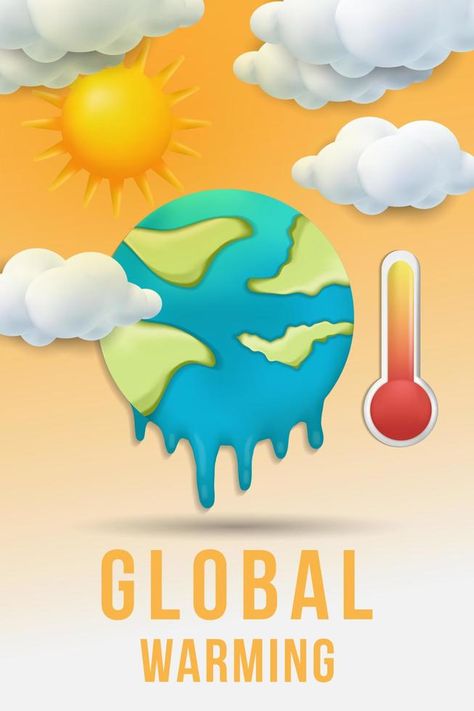 realistic global warming vertical poster banner illustration Global Problems Poster, Global Warm Poster, Global Warning Posters, Global Warm, Heat Poster, Banner Illustration, Simple Poster, Poster Banner, Chicken Fried