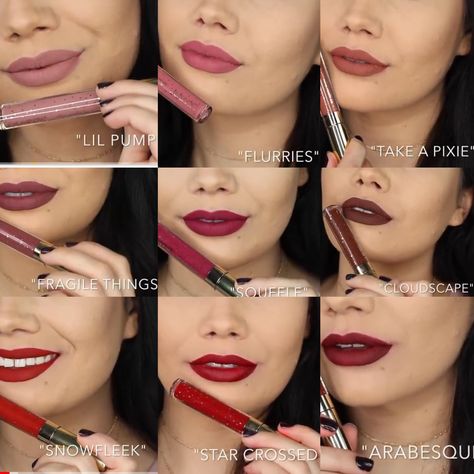 COLOURPOP HOLIDAY 2017 Ultra Matte Lipsticks @ThatGirlShaeXO YouTube Matte Lipstick Shades For Fair Skin, Nykaa Lipstick Shades, Lipstick Shades For Fair Skin, Color Pop Lipstick, Colorpop Lippie Stix Swatches, Colourpop Lipstick Swatches, Colour Pop Makeup, Colourpop Swatches, Korean Lipsticks Products Names