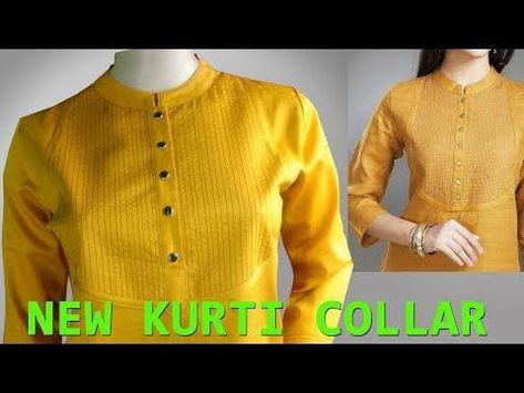 Round Collar Kurti Design, Flat Collar Kurti, Blouse Degine, Chudidhar Designs, Collar Kurti Design, Collar Kurti, Stitching Tutorial, Churidar Neck Designs, Sewing Collars