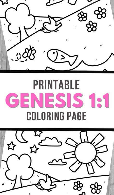 Free Bible Coloring Page for Genesis 1:1 | Free Homeschool Deals © Genesis 1:1 Coloring Page, Genesis Crafts For Kids, Creation Coloring Pages Printables Free, Genesis 1:1, Fun Printables For Kids, Tracing Letters Preschool, Free Educational Apps, Free Bible Coloring Pages, Creation Coloring Pages