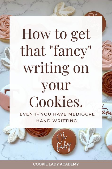 Cookie Writing Fonts, How To Make Cookies To Decorate, Best Fonts For Writing On Cookies, How To Ice Sugar Cookies Like A Pro, Royal Icing Cookie Business, Lettering On Cookies, How To Stencil On Cookies, Fancy Decorated Cookies, How To Write On Royal Icing Cookies