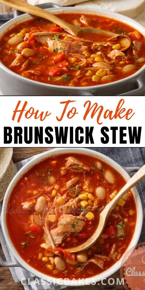 Brunswick Stew Recipe Easy, Brunswick Stew Recipe Georgia, Homemade Brunswick Stew Recipe, Best Brunswick Stew Recipe, Easy Rabbit Recipe, Stew Recipes Crockpot, Brunswick Stew, Pre Cooked Chicken, Chickpea Stew