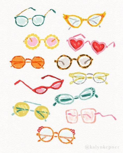 Kalyn Kepner (@kalynkepner) op Instagram No Judgement, Dorm Art, Mom Art, Vintage Eyewear, Hippie Art, Red Frame, Chalk Art, Summer Art, Pattern Illustration