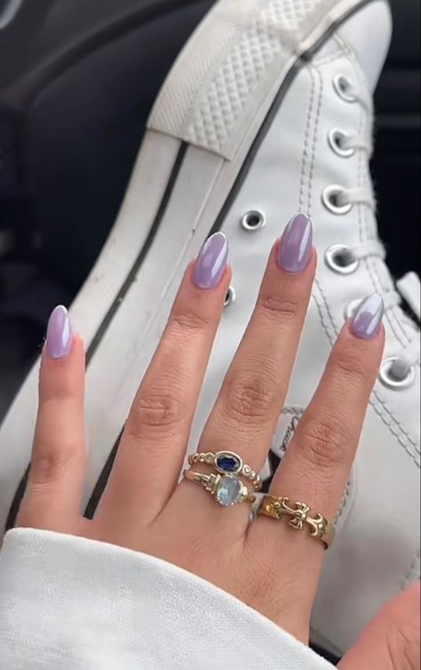 Olivia Rodrigo Nails, Prom Nail Ideas, Prom Nail, Purple Prom, Pretty Gel Nails, Prom Nails, Dream Nails, Chrome Nails, Purple Nails