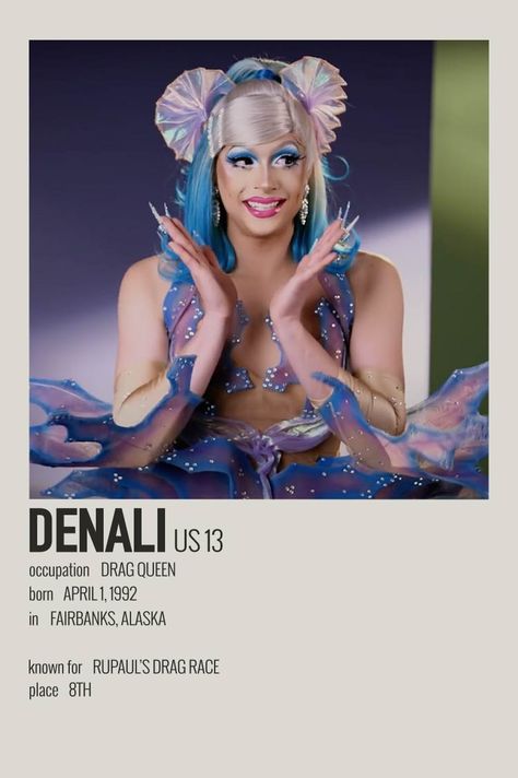 Denali Drag Queen, Drag Race Poster, Queen Movie, Polaroid Posters, Drag Queens, Rupauls Drag Race, Rupaul, Drag Race, Minimalist Poster