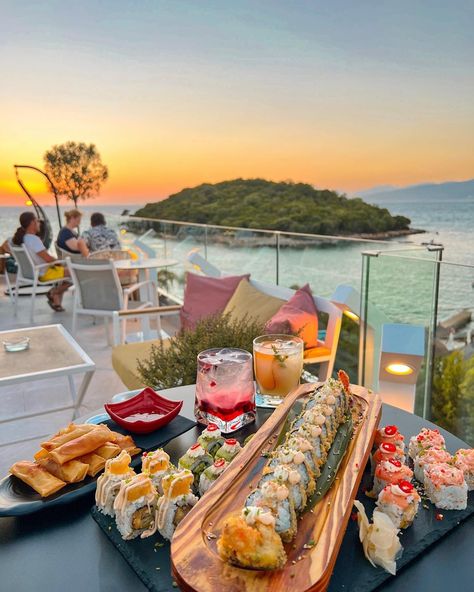 Ksamil Albania, Vacation Food, Albanian Culture, Food Sushi, Sushi Platter, Vacation Meals, Romantic Dream, Vacation Goals, Travel Inspiration Destinations